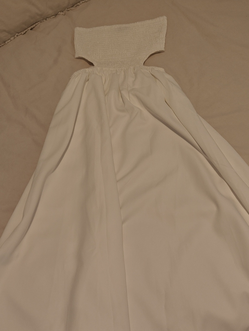 G/FORE Strapless White Maxi Dress